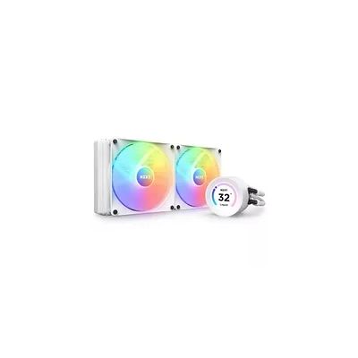 NZXT Kraken Elite 280 RGB - RL-KR28E-W1 - Refroidisseur pour processeur AIO de 280 mm - Écran LCD de 2,36 pouces personnalisable. Pompe haute performance - 2 ventilateurs F140 RGB Core - Blanc