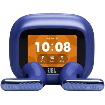image JBL Live Flex 4, Écouteurs sans Fil avec Réduction de Bruit Adaptative, 40 h d’autonomie, Son JBL Signature Haute résolution, Étanchéité IP54, Smart Charging Case, Bleu