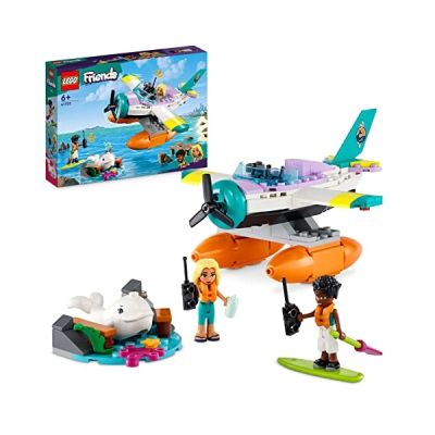 image LEGO 41752 Friends L’Hydravion de Secours en Mer, Jouet de Soin des Animaux, avec Avion, Figurine Baleine et Mini-Poupées, Cadeau d'anniversaire pour Filles, Garçons et Enfants Dès 6 Ans