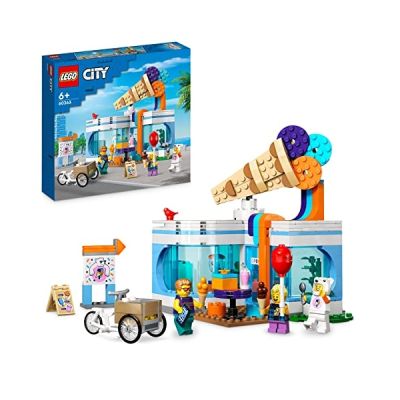 image LEGO 60363 City La Boutique du Glacier, Jouet pour Enfants Dès 6 Ans avec Vélo Cargo & City Le Food-Truck de Burgers, Jouet de Camionnette, Cadeau pour Garçons et Filles de 5 Ans+