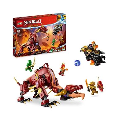 image LEGO 71793 Ninjago Le Dragon de Lave Transformable de Heatwave, Jouet de Construction Ninja avec Figurine de Créature Mythique, Plus Minifigurines Kai et Lloyd, Idée Cadeau