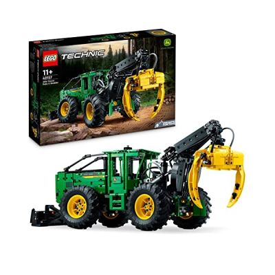 LEGO Technic La Débardeuse John Deere 948L-II, Grand Set de Costruction de 1492 Pièces, Véhicule Jouet avec Fonctions Pneumatiques et 4 Roues Motrices, Maquette d'Engin de Chantier 42157