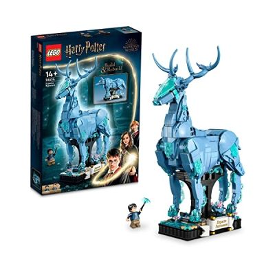 LEGO Harry Potter Expecto Patronum - Maquette 2-en-1 avec Figurines Animales Cerf et Loup - Décoration de Chambre avec Accessoires - Idée Cadeaux pour Adolescents, Hommes et Femmes 76414