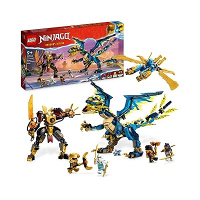 LEGO Ninjago Le Dragon Élémentaire Contre Le Robot de l’Impératrice, Grand Jouet de Construction avec Figurines et 6 Minifigurines Ninja, Set de Collection, Cadeau Enfants 71796