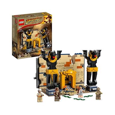 LEGO Indiana Jones Ontsnapping uit de Verborgen Tombe Speelgoed met Tempel en Mummie Minifiguur, Raiders of The Lost Ark Set, Rollenspel Cadeau voor Jongens en Meisjes 77013