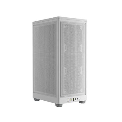 image Corsair 2000D AIRFLOW Boîtier PC Mini-ITX - Format Mini-ITX - Panneaux en Acier Maillé - Trois Emplacements GPU - Optimisé Pour le Refroidissement - Entrées/Sorties Modernes en Façade - Blanc