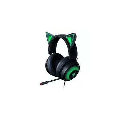 image Razer Kraken Kitty Casque de Jeu USB RVB : Son Surround Spatial THX 7.1 – Éclairage RVB Chroma – Micro rétractable à Suppression Active du Bruit – Cadre en Aluminium léger – pour PC – Noir Classique