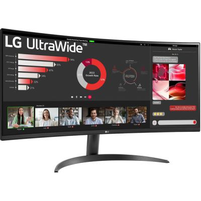 image LG UltraWide™ 34WR50QC-B Ecran PC ultra large incurvé 34" - dalle VA résolution UWQHD (3440x1440), 5ms GtG 100Hz, HDR 10, sRGB 99%, AMD FreeSync, PBP, inclinable, courbure 1800R