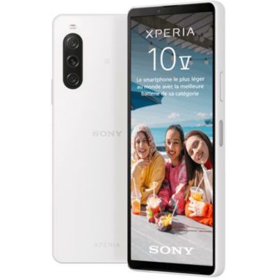 image Sony Xperia 10 V - Smartphone Android, Téléphone Portable 6,1 Pouces 21:9 OLED - Triple Objectif - Prise Audio 3,5 mm - Android 13-6 Go de RAM - 128 Go de Stockage - Indice IP65/6 - Blanc
