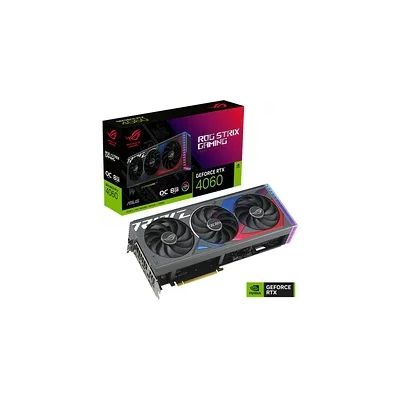ASUS ROG Strix GeForce RTX 4060 Carte Graphique Gaming 8 Go OC Edition GDDR6 (NVIDIA RTX4060 DLSS3, PCIe 4.0, 1 x HMDI 2.1a, 3 x DisplayPort 1.4a, éclairage Aura Sync RVB,