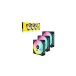 image produit Corsair iCUE Link QX120 RGB à Dôme Magnétique de 120mm Ventilateurs - Triple Ventilateurs Kit de Démarrage avec Le Hub du Système iCUE Link - Noir