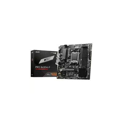 image MSI Pro B650M-P Carte Mère, Micro-ATX - pour Processeurs AMD Ryzen 9000, 8000 & 7000, AM5 - DDR5 Memory Boost 6000+MHz/OC, 1 x PCIe 4.0 x16, 2 x M.2 Gen4, 2.5G LAN