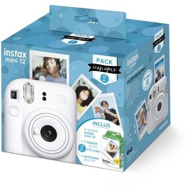 image Appareil photo Instantan  FUJIFILM Pack iconique instax mini 12 Blanc