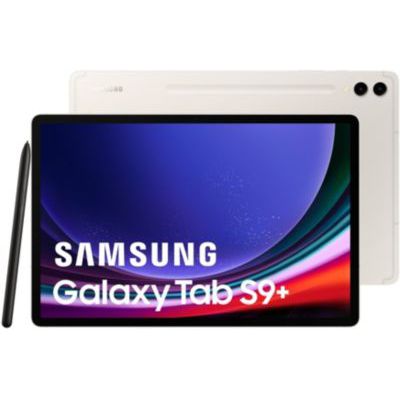 image Samsung Galaxy Tab S9+ Tablette avec Galaxy AI, Android, 12.4" 256Go de Stockage, Lecteur MicroSD, Wifi, S Pen Inclus, Crème, Exclusivité Amazon Version FR