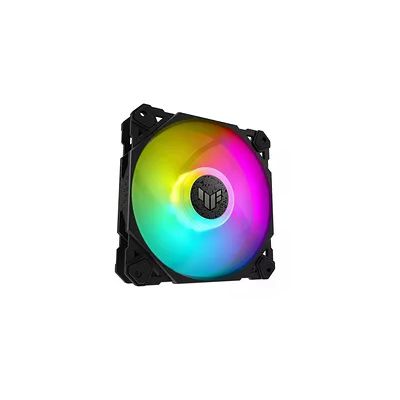 image ASUS TUF GAMING TF120 120mm ARGB – Ventilateur de châssis (Roulement avancé à dynamique des fluides, Contrôle PWM, Matrice de LED à double couche, Aura Sync RGB)