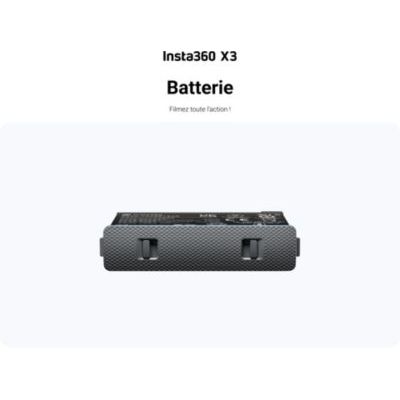 image Insta360 Batterie d'origine (1 800 mAh) pour caméra d’Action X3 - Batterie de Remplacement pour jusqu'à 80 Minutes de Temps d'enregistrement supplémentaires