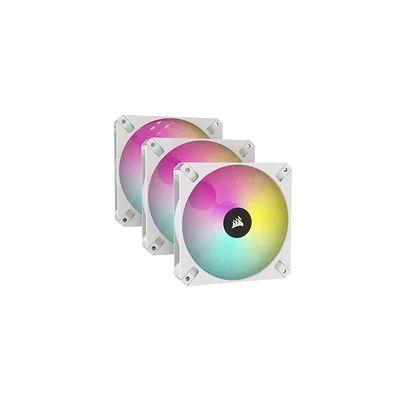 image Corsair iCUE AR120 RGB Digital 120mm Compatible ARGB Ventilateurs - Pack de Trois - Blanc