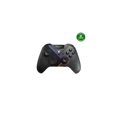 image ASUS ROG Raikiri Pro – Manette gaming PC (Connectivité tri-mode USB-C filaire / 2,4 GHz / Bluetooth, Dalle OLED intégrée, 4 boutons à l'arrière, gâchettes sélectionnables, DAC ESS, Joystick)
