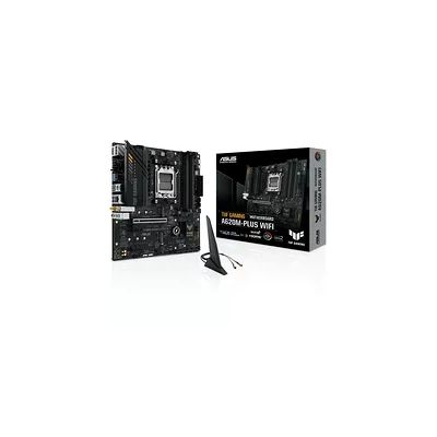 image ASUS TUF GAMING A620M-PLUS WIFI – Carte mère AMD AM5 A620 microATX (DDR5, PCIe 4.0, 2 x M.2, 2.5Gb Ethernet, Wi-Fi 6, 2 x DisplayPort, HDMI, USB 3.2 Gen 1, SATA 6 Gbps, M.2 Q-Latch, Arua Sync RGB)