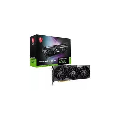 image MSI GeForce RTX 4070 Gaming X Slim 12G Carte Graphique de Jeu - 12 Go GDDR6X, 2625 MHz, PCI Express Gen 4, 192 Bits, 3X DP v 1.4a, HDMI 2.1a (Prend en Charge 4K & 8K HDR)