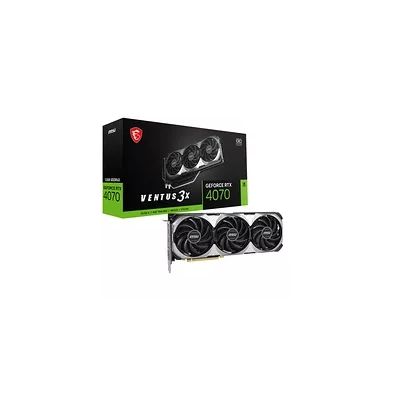 image MSI GeForce RTX 4070 VENTUS 3X E 12G OC Carte Graphique de Jeu - 12 Go GDDR6X, 2520 MHz, PCI Express Gen 4, 192 Bits, 3X DP v 1.4a, HDMI 2.1a (Prend en Charge 4K & 8K HDR)