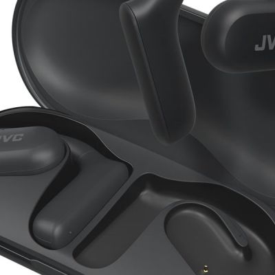 image JVC Nearphones, écouteurs True Wireless, Design Oreilles Libres, Water Proof (IPX4) pour Le Running, Micro Fonction Mute, Autonomie 17H, Bluetooth 5.1, HA-NP35T-B (Noir)