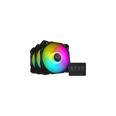 ASUS TUF Gaming TF120 120mm ARGB – Pack de 3 Ventilateurs de châssis Intel (Roulement avancé à Dynamique des fluides, Contrôle PWM, Matrice de LED à Double Couche, Aura Sync RGB)