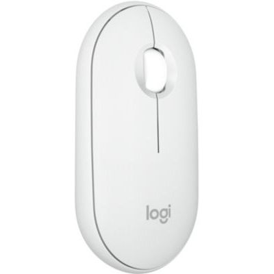 image Logitech Pebble Mouse 2 M350s Fine sans Fil Bluetooth, Portable, légère, Boutons Personnalisables, clics discrets, Easy-Switch Windows/macOS/iPadOS/Android/ChromeOS - Blanc