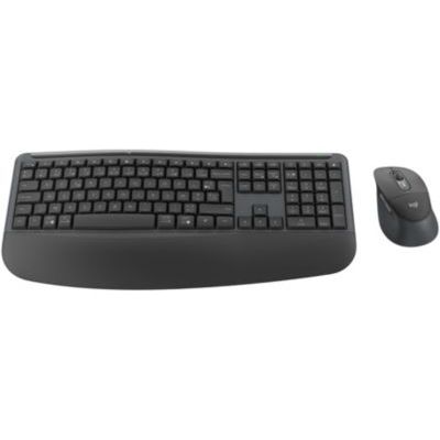 image Logitech Signature Comfort Plus MK880, ensemble clavier et souris sans fil, clavier Comfort standard avec repose-poignets, clics silencieux, Bluetooth, pour Windows et macOS, Français AZERTY-Graphite