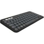 image produit Logitech Pebble Keys 2 K380s clavier sans fil Bluetooth multidispositif, raccourcis personnalisables, fin et portable, Easy-Switch pour Windows, macOS, iPadOS, Android, ChromeOS, FR AZERTY - Graphite
