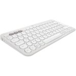 image produit Logitech Pebble Keys 2 K380s clavier sans fil Bluetooth multidispositif, raccourcis personnalisables, fin et portable, Easy-Switch pour Windows, macOS, iPadOS, Android, ChromeOS, FR AZERTY, Blanc