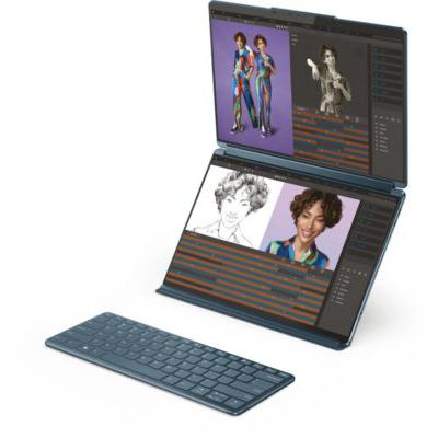 image Lenovo Yoga Book 9 13IRU8 - Ordinateur Portable 2x13.3'' 2.8K (Intel Core i7-1355U, RAM 16Go, SSD 1To, Intel Iris XE Graphics, Windows 11 Home) Digital Pen 3 + Clavier AZERTY Français - Bleu
