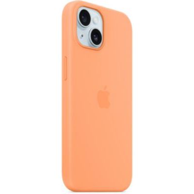 image Apple Coque en Silicone avec MagSafe pour iPhone 15 - Sorbet à l’Orange ​​​​​​​