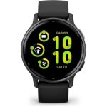 image produit Garmin vívoactive 5 - Montre connectée GPS Sport et santé - Gray avec Bracelet Noir - livrable en France