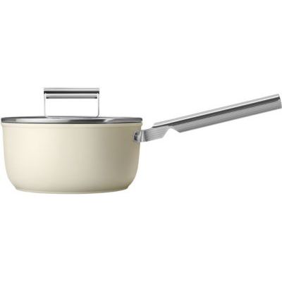 image Smeg CKFS2011CRM Casserole, crème, antiadhésive, aluminium, fond breveté, 20 cm