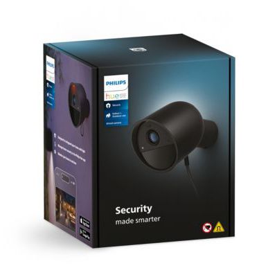 image Philips Hue Secure, Caméra HD 1080P filaire, utilisation intérieure ou extérieure, contrôle avec une seule application, Noir