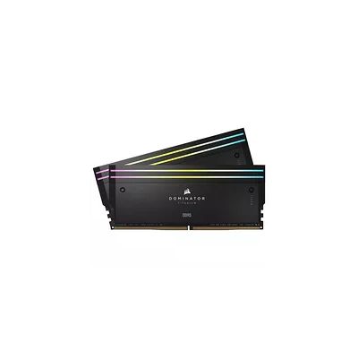 image CORSAIR Dominator Titanium RGB DDR5 RAM 32GB (2x16GB) DDR5 6000MHz CL30 Intel XMP Mémoire Informatique Compatible iCUE - Noir (CMP32GX5M2B6000C30)