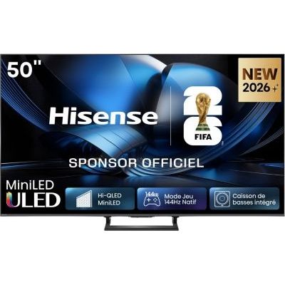 image Hisense 50U7SE TV Mini-LED 4K 50" (126 cm) - Série U7 2026 - QLED, 144Hz Natif, 1300 Nits, 144 Zones, Son 2.1 Devialet