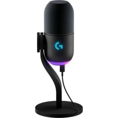 image Logitech G Yeti GX Microphone Gaming RVB Dynamique avec LIGHTSYNC, USB prêt à l’Emploi pour Streaming, supercardioïde, pour PC/Mac - Noir