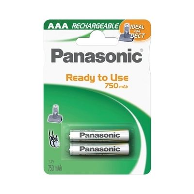 image Panasonic Stay Charged - batterie rechargeable ( 750 mAh , 1,2 V , 2 unités ) , blanc, vert