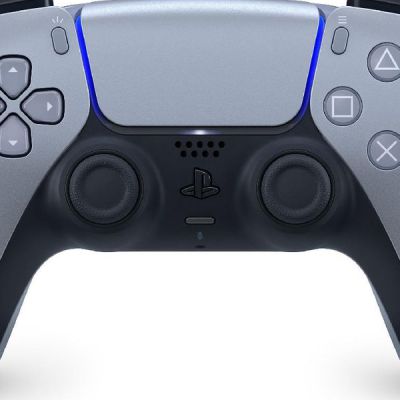image PlayStation Sony, Manette sans fil DualSense 5, Batterie rechargeable, Bluetooth, Compatible PS5 et PC, couleur sterling silver grise