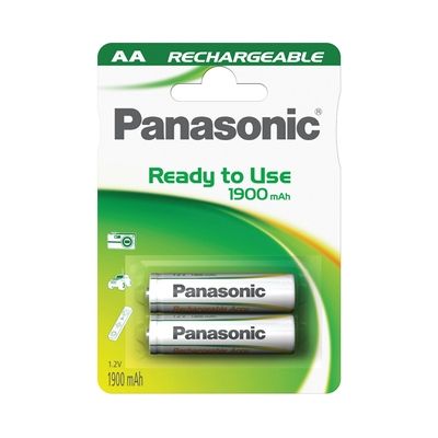 image PANASONIC Prêt à l'emploi - Piles AA rechargeables 1900mAh 1,2V pack,- 2pcs.