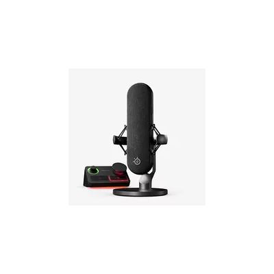 image SteelSeries Alias Pro - Microphone XLR & Stream Mixer - Capsule 3X Plus Grande conçue pour Le Jeu, Le Streaming et Le Podcast - Interface USB/XLR - RGB - Compatible pour Un ou Deux PC