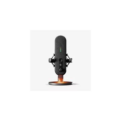 image SteelSeries Microphone USB Alias pour PC - Capsule 3X Plus Grande pour Jouer, Streamer et podcaster - Logiciel Audio Sonar pour Streamers - Réduction du Bruit par IA - Support Amortisseur