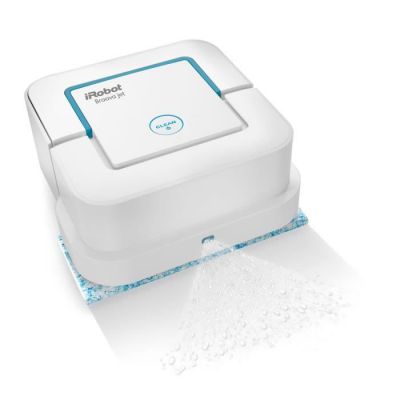 image iRobot Braava Jet 240,robot laveur de sols avec pulvérisateur d'eau haute précision,3 en 1: modes balayage,nettoyage humide et lavage,idéal pour salles de bain et cuisines