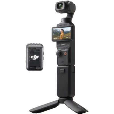 image Bundle DJI Osmo Pocket 3 Créateur, Cam. Vlogging CMOS 1'' et Vidéo 4K/120 ips, Stabilisation à 3 axes, Suivi Facial/Objet, MAP rapide, avec Micro pour un Son net, Petite Cam. pour Photographie