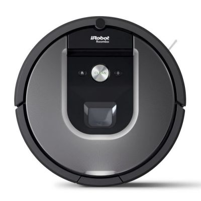 image iRobot Roomba 960, aspirateur robot avec forte puissance d'aspiration, 2 brosses anti-emmêlement, idéal pour animaux, capteurs de poussière, parfait sur tapis et sols, connecté, programmable via app
