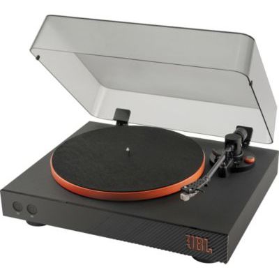 image JBL Spinner BT, Bluetooth AptX-HD Record and Vinyl Player for Speakers and Headphones, in Black/Orange