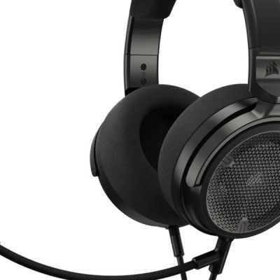 image Corsair Virtuoso Pro Casque de Jeu Ouvert Filaire - Microphone Unidirectionnel Détachable - Conducteurs en Graphène de 50 mm - Réponse en Fréquence 20Hz-40 kHz - Carbone