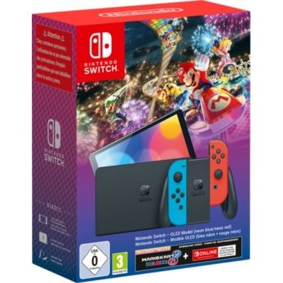 image Nintendo Switch OLED Neon + Mario Kart 8 Deluxe Bundle + NSO